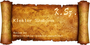 Klekler Szabina névjegykártya