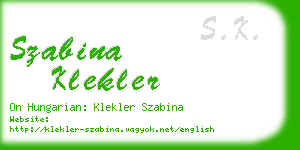 szabina klekler business card